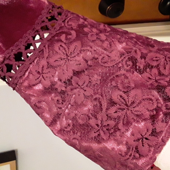 Goth renaissance purple embroidered velvet lace fairy medieval dress S - Picture 4 of 10